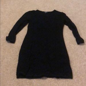 Black 3/4 sleeve sweater dress